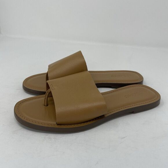 MADEWELL The Boardwalk Slide Sandals Women 6M Leather Brown English Saddle NK783 - Picture 3 of 10